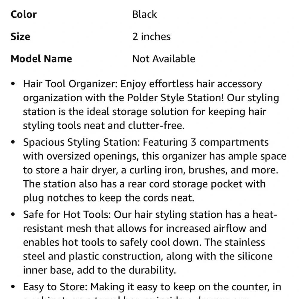 Polder Style Station - hair tools organizer